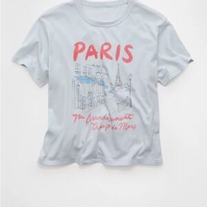Paris Graphic T-Shirt in Light Gray and Red